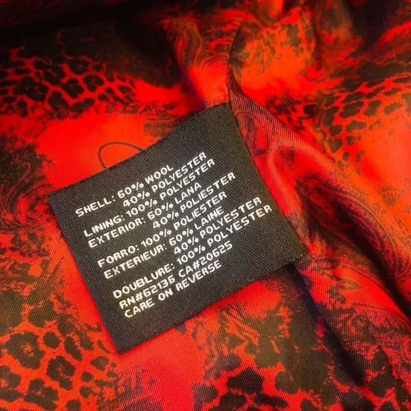 Guess XS Women's Red Wool-Blend Jacket with Hood  Vintage 80s Retro Style - Picture 10 of 12